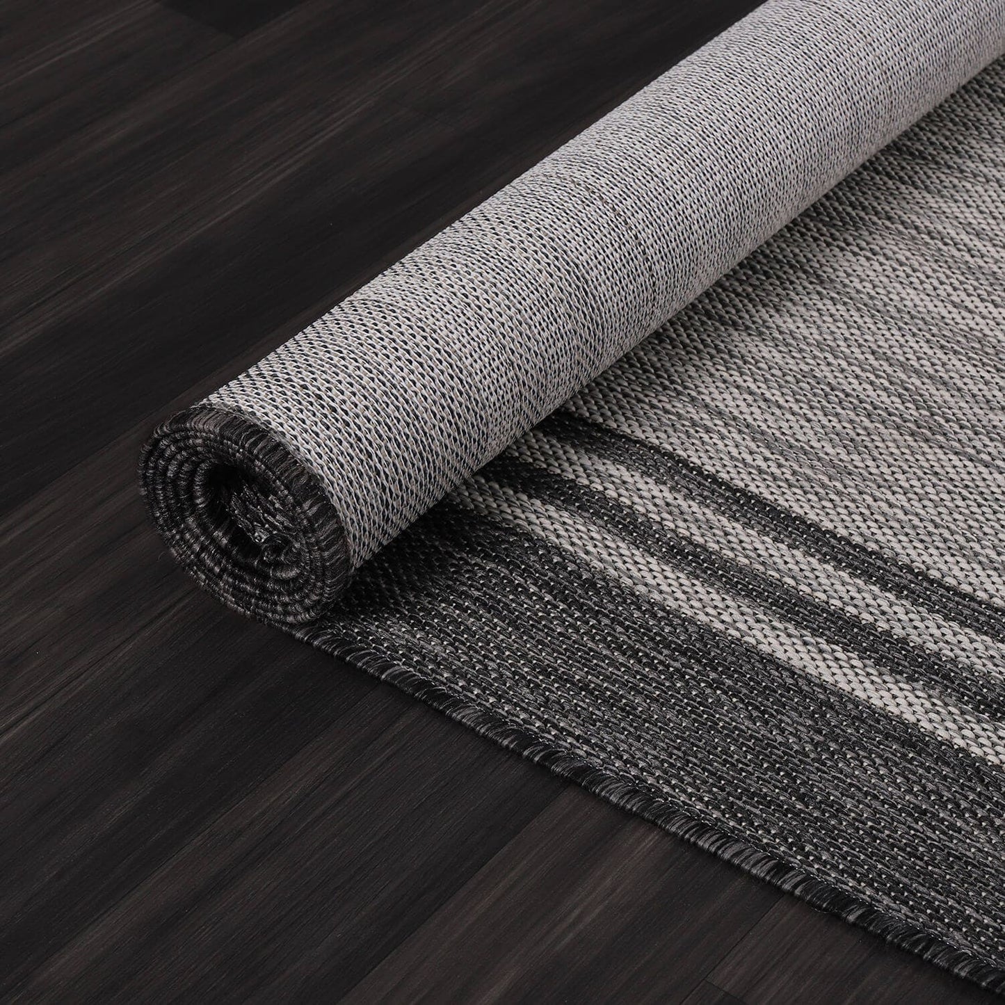 Tapis d'intérieur/extérieur lavable à bordure pour patio, terrasse, porche