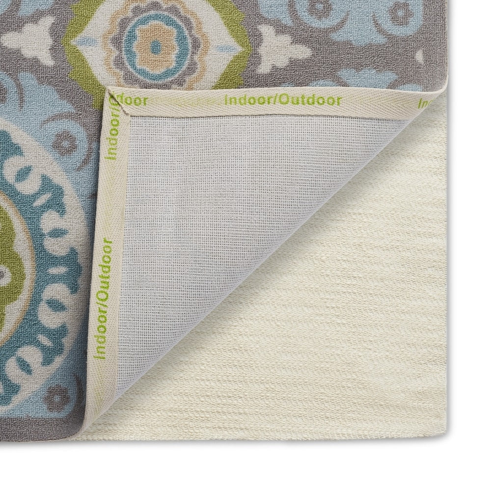 Tapis d'intérieur/extérieur Waverly Sun N' Shade à motif médaillon bohème