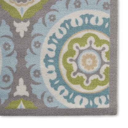 Tapis d'intérieur/extérieur Waverly Sun N' Shade à motif médaillon bohème