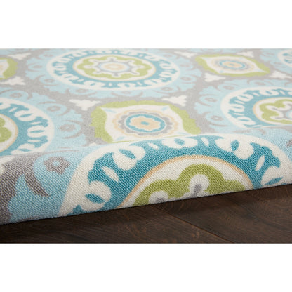 Tapis d'intérieur/extérieur Waverly Sun N' Shade à motif médaillon bohème