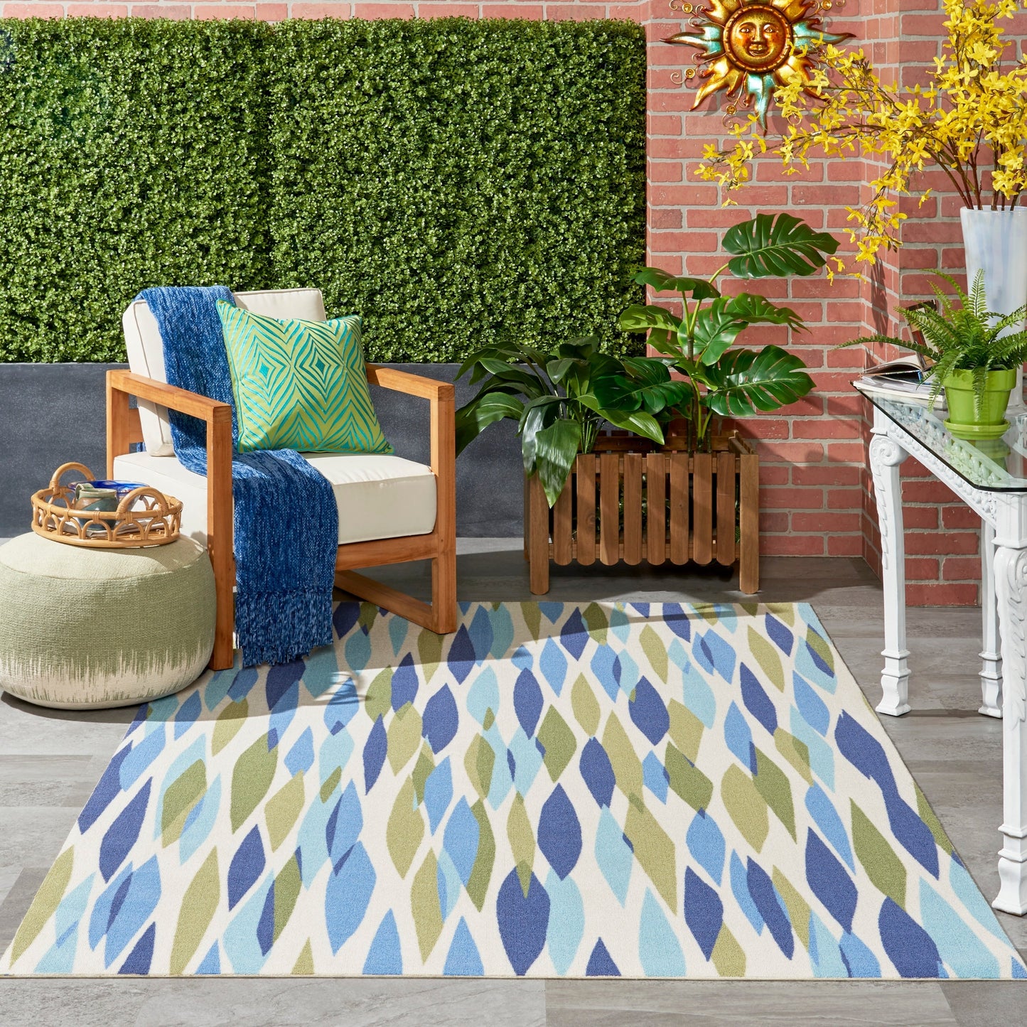 Tapis d'intérieur/extérieur moderne abstrait Waverly Sun N' Shade