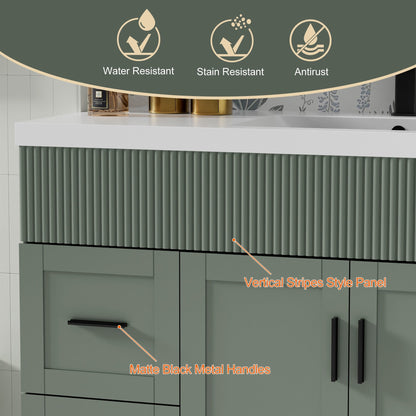 Ensemble de meuble-lavabo Wavy Line 30/36/48 avec lavabo et robinet