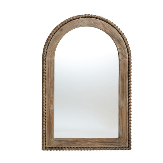 Miroir mural en arc avec cadre en bois, miroir mural de salle de bain - 39,25 H x 25,87 L x 1,5 P