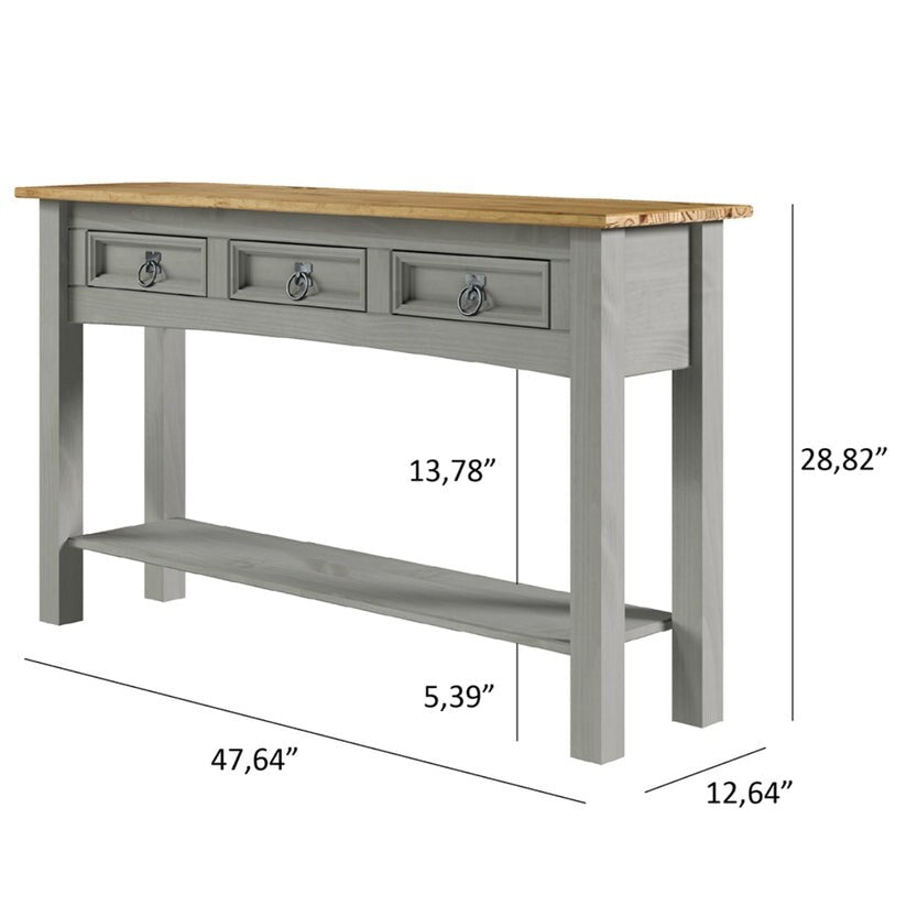 Console d'entrée en bois à 3 tiroirs Corona | Furniture Dash - N/A