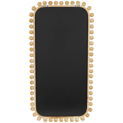 Miroir mural en bois avec cadre perlé - Marron - Roche River Decor