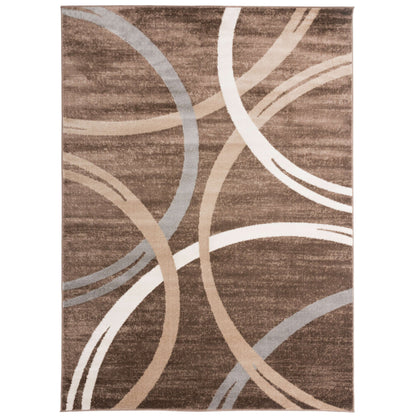 Tapis contemporain à motif de cercles abstraits, collection World Rug Gallery