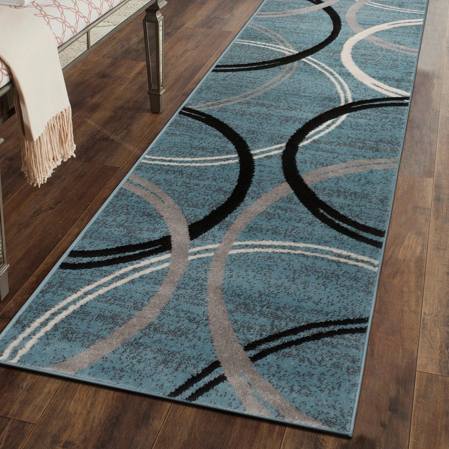Tapis contemporain à motif de cercles abstraits, collection World Rug Gallery