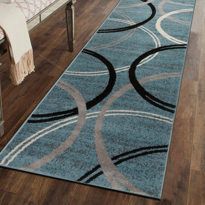 Tapis contemporain à motif de cercles abstraits, collection World Rug Gallery