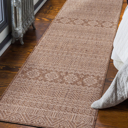 Tapis d'intérieur/extérieur texturé géométrique bohème vieilli World Rug Gallery