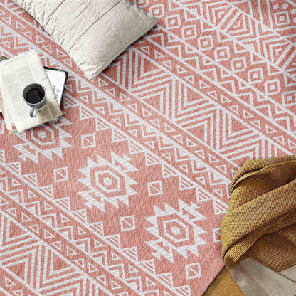 Tapis d'intérieur/extérieur texturé géométrique bohème vieilli World Rug Gallery