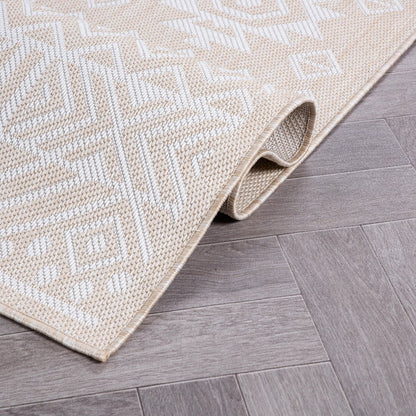 Tapis d'intérieur/extérieur texturé géométrique bohème vieilli World Rug Gallery