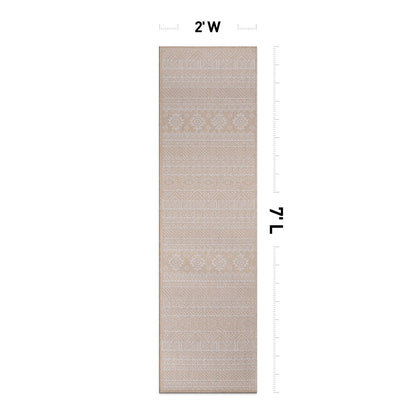 Tapis d'intérieur/extérieur texturé géométrique bohème vieilli World Rug Gallery