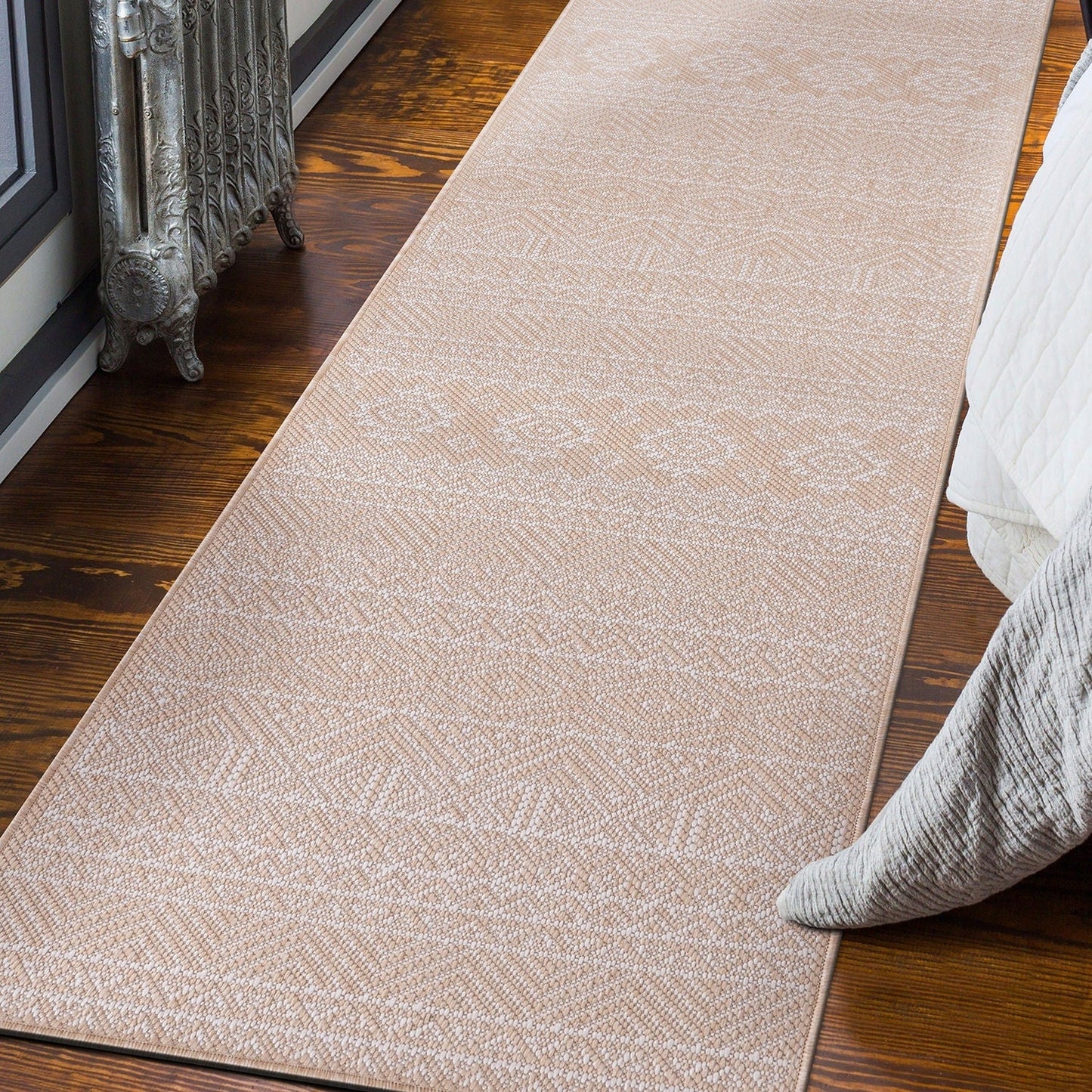 Tapis d'intérieur/extérieur texturé géométrique bohème vieilli World Rug Gallery