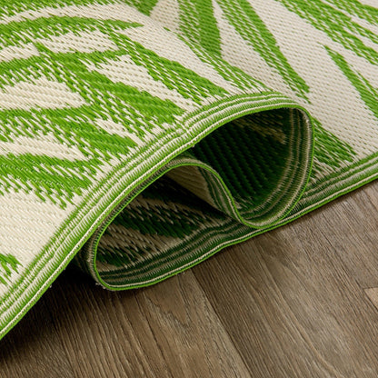 Tapis d'extérieur réversibles en plastique recyclé à motif floral tropical de World Rug Gallery