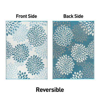 Tapis d'extérieur réversibles modernes à motif floral Aloha en plastique recyclé de World Rug Gallery