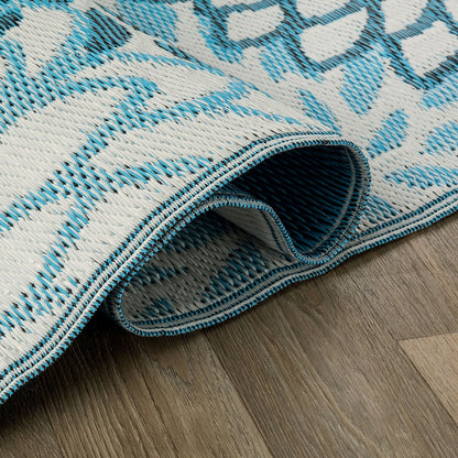 Tapis d'extérieur réversibles modernes à motif floral Aloha en plastique recyclé de World Rug Gallery