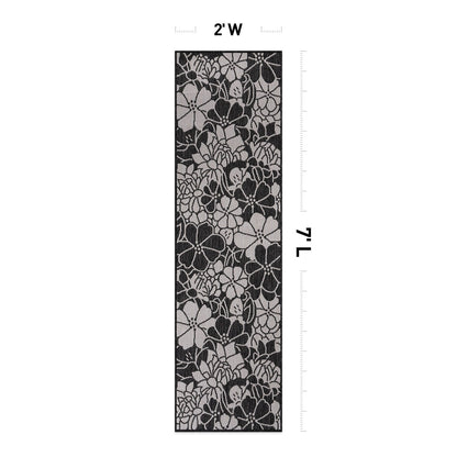 Tapis d'intérieur/extérieur moderne à motif floral texturé World Rug Gallery