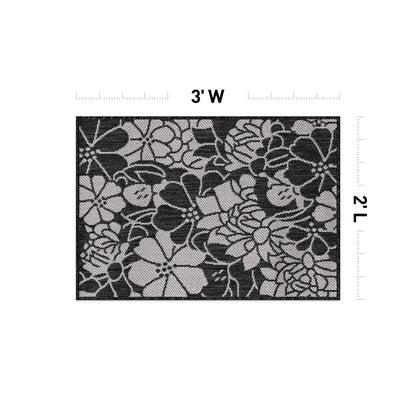 Tapis d'intérieur/extérieur moderne à motif floral texturé World Rug Gallery