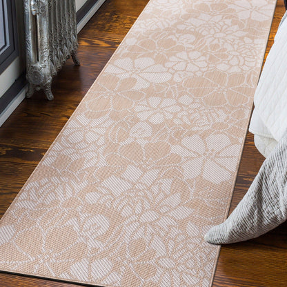 Tapis d'intérieur/extérieur moderne à motif floral texturé World Rug Gallery