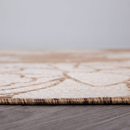 Tapis d'intérieur/extérieur moderne à motif floral texturé World Rug Gallery