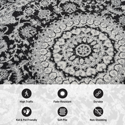 Tapis traditionnel oriental à médaillon de la World Rug Gallery