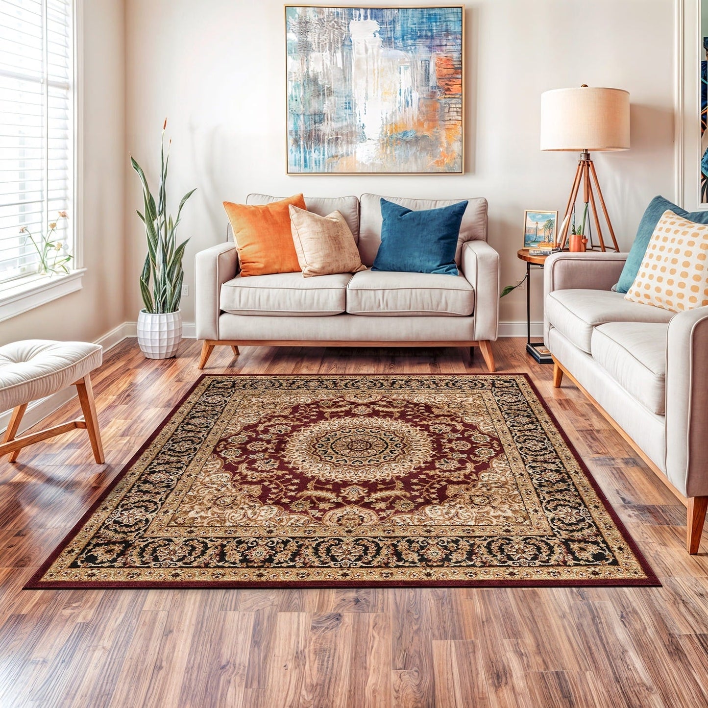 Tapis traditionnel oriental à médaillon de la World Rug Gallery