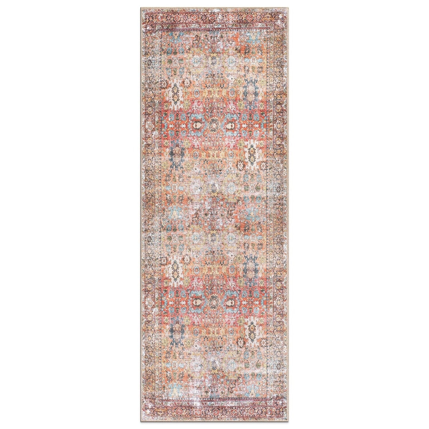 Tapis de transition World Rug Gallery, aspect vieilli, lavable en machine, antidérapant