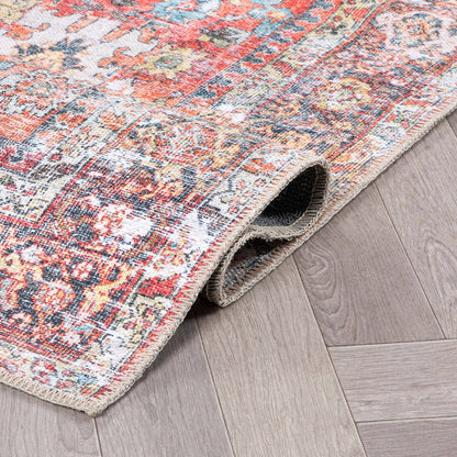 Tapis de transition World Rug Gallery, aspect vieilli, lavable en machine, antidérapant