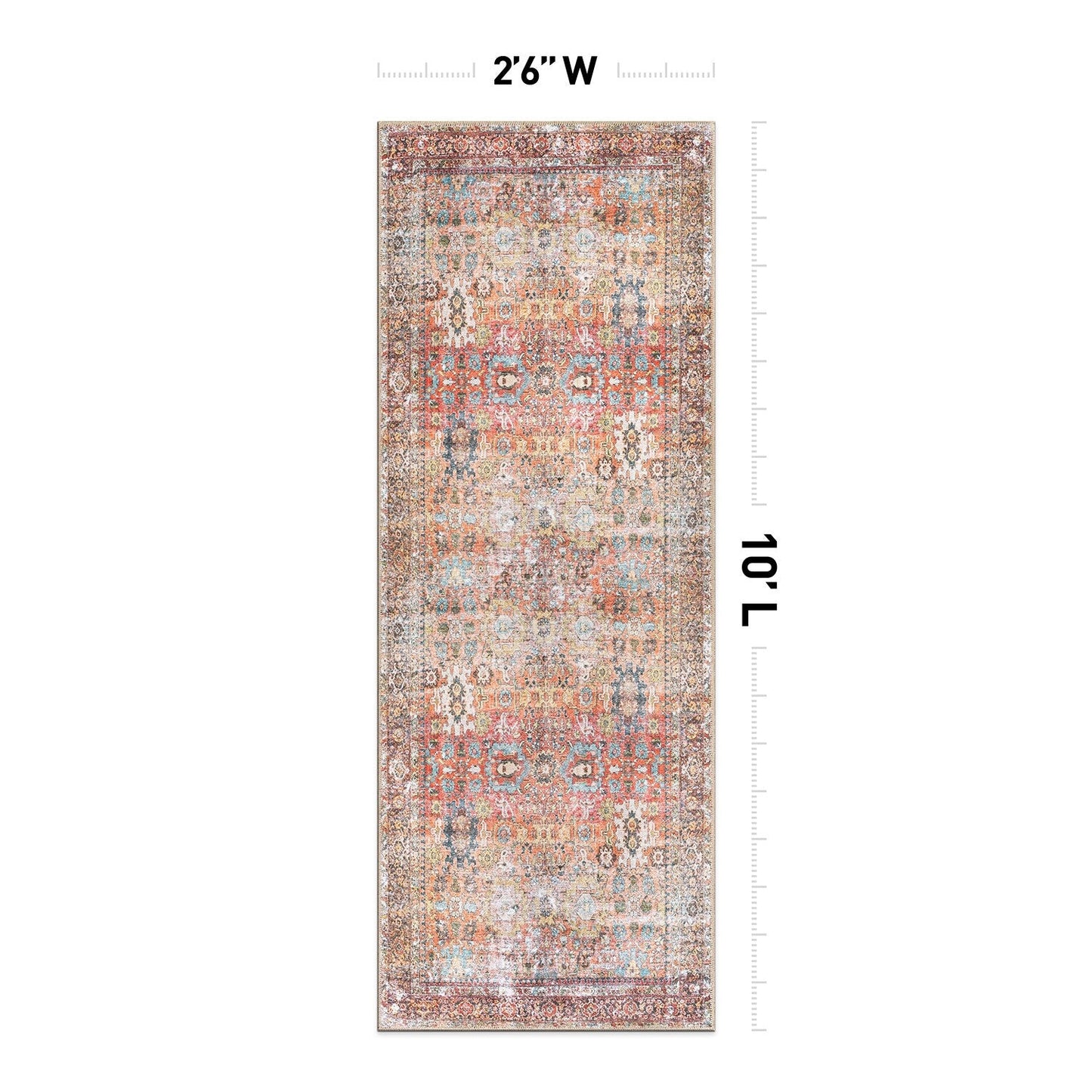 Tapis de transition World Rug Gallery, aspect vieilli, lavable en machine, antidérapant