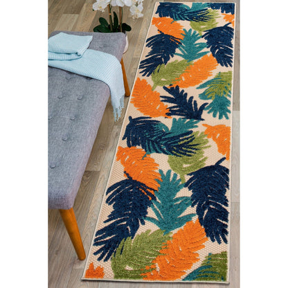 Tapis d'intérieur/extérieur moderne à motif floral tropical de World Rug Gallery