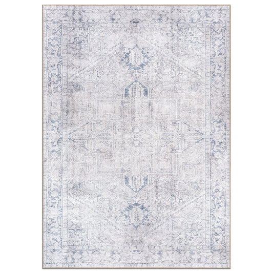 Tapis World Rug Gallery Vintage Boho à médaillon, lavable en machine et antidérapant