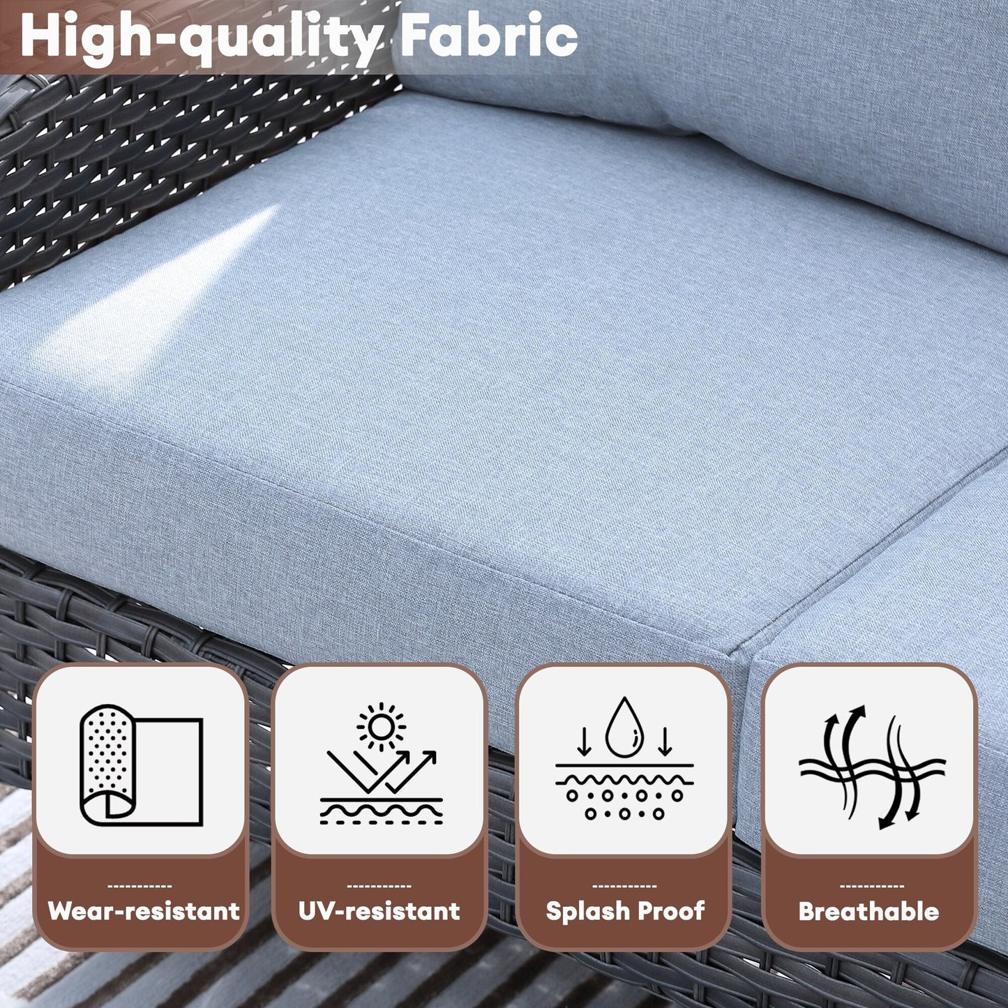 Ensemble de conversation de 4 pièces pour patio extérieur XIZZI avec table