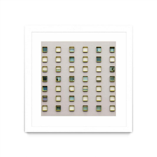 Windows Ii Matted and Framed White 36x36 Wall Art|Œuvre d’art murale encadrée blanche et mate « Windows Ii » 36 x 36