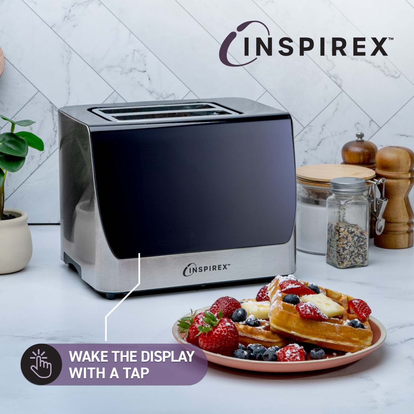 Inspirex Grille-pain automatique en acier inoxydable avec écran tactile interactif - XTOSAT2SS6A