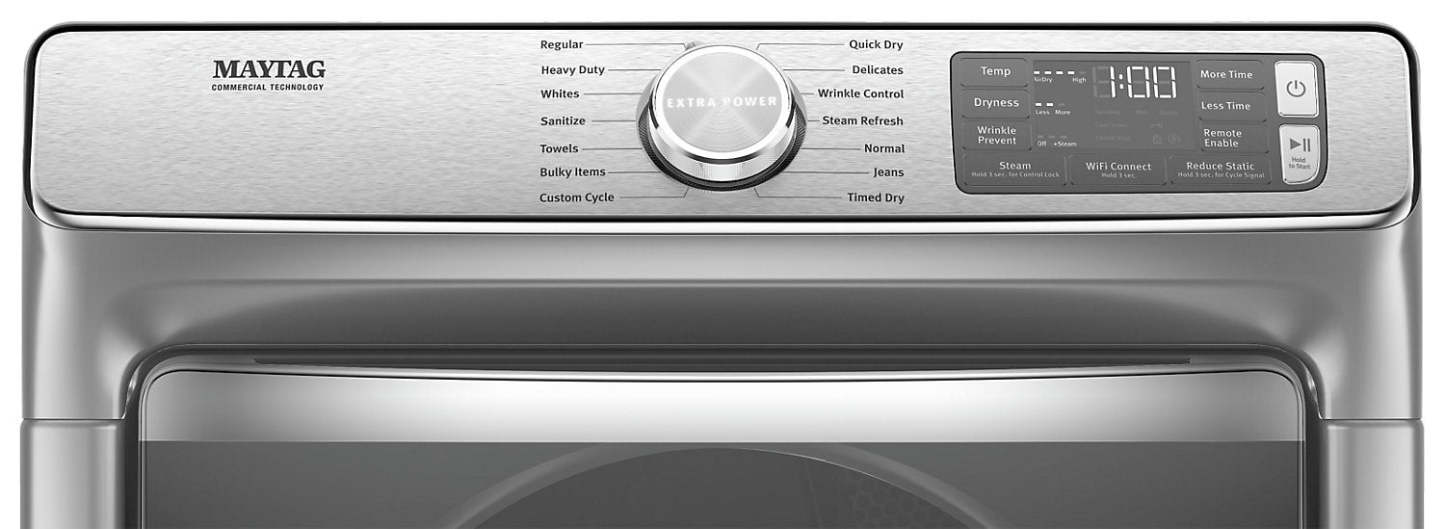 Sécheuse électrique intelligente Maytag de 7,3 pi³ avec vapeur - ardoise métallique - superposable - YMED8630HC | Maytag 7.3 Cu. Ft. Smart Electric Dryer with Steam - Metallic Slate - Stackable -…