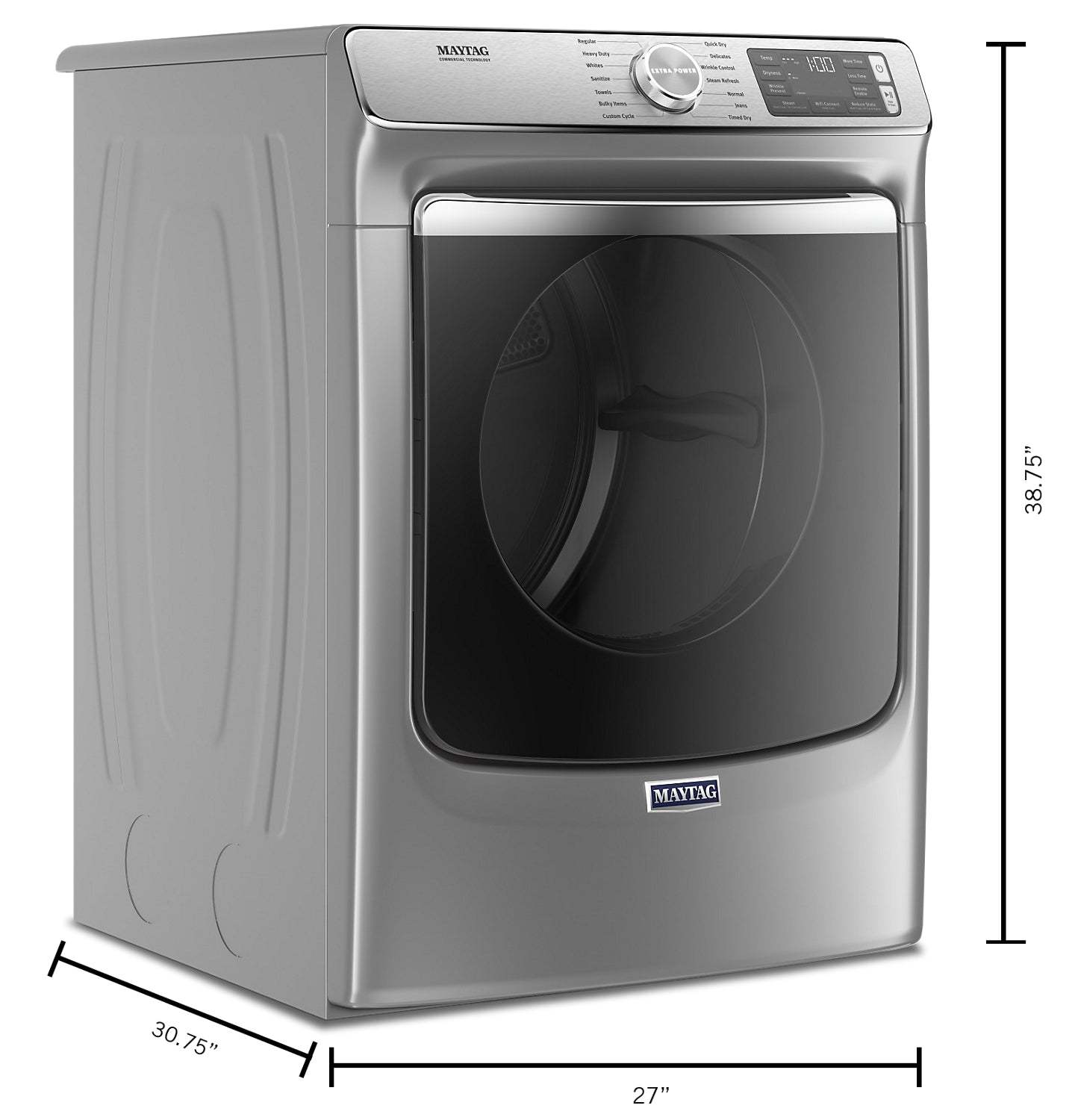 Sécheuse électrique intelligente Maytag de 7,3 pi³ avec vapeur - ardoise métallique - superposable - YMED8630HC | Maytag 7.3 Cu. Ft. Smart Electric Dryer with Steam - Metallic Slate - Stackable -…