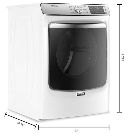 Maytag 7.3 Cu. Ft. Smart Electric Dryer with Steam - White - Stackable - YMED8630HW | Sécheuse électrique intelligente à la vapeur Maytag de 7,3 pi³ - blanche - superposable - YMED8630HW