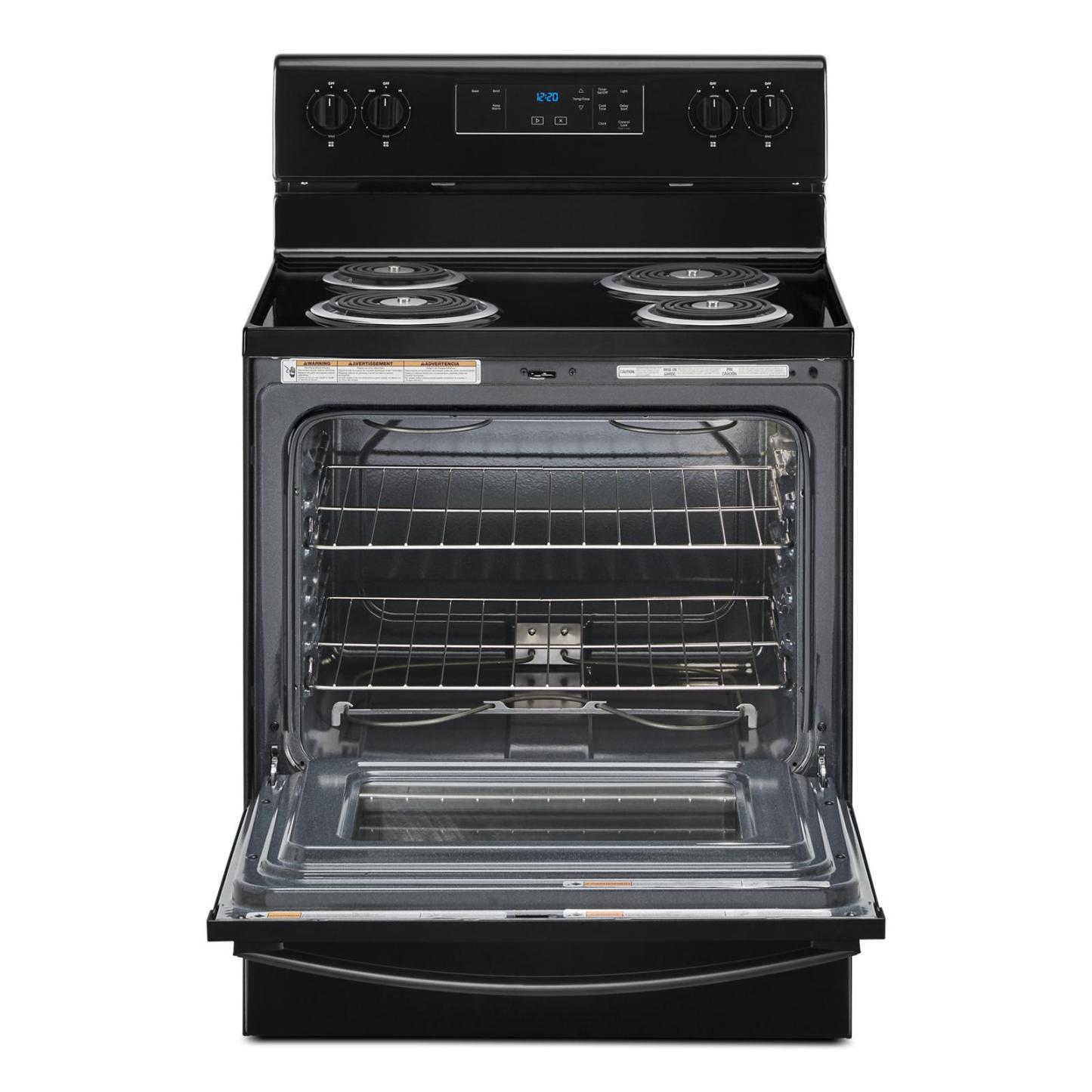 Cuisinière électrique Whirlpool de 4,8 pi³ - noire - YWFC150M0JB | Bain à remous 4,8 Cu. Fort. Cuisinière électrique - Noir - YWFC150M0JB