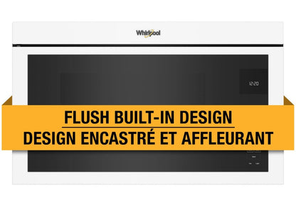 Tourbillon 1,1 Cu. Fort. Micro-ondes encastré avec cuisson de 900 watts - Blanc - YWMMF5930PW | Quatre à micro-ondes à hotte intégrée Whirlpool de 1,1 pi³ à installation affleurée avec cuisson à 900…