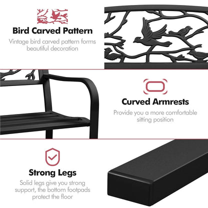 Banc de jardin Yaheetech en métal pour l'extérieur - N/A