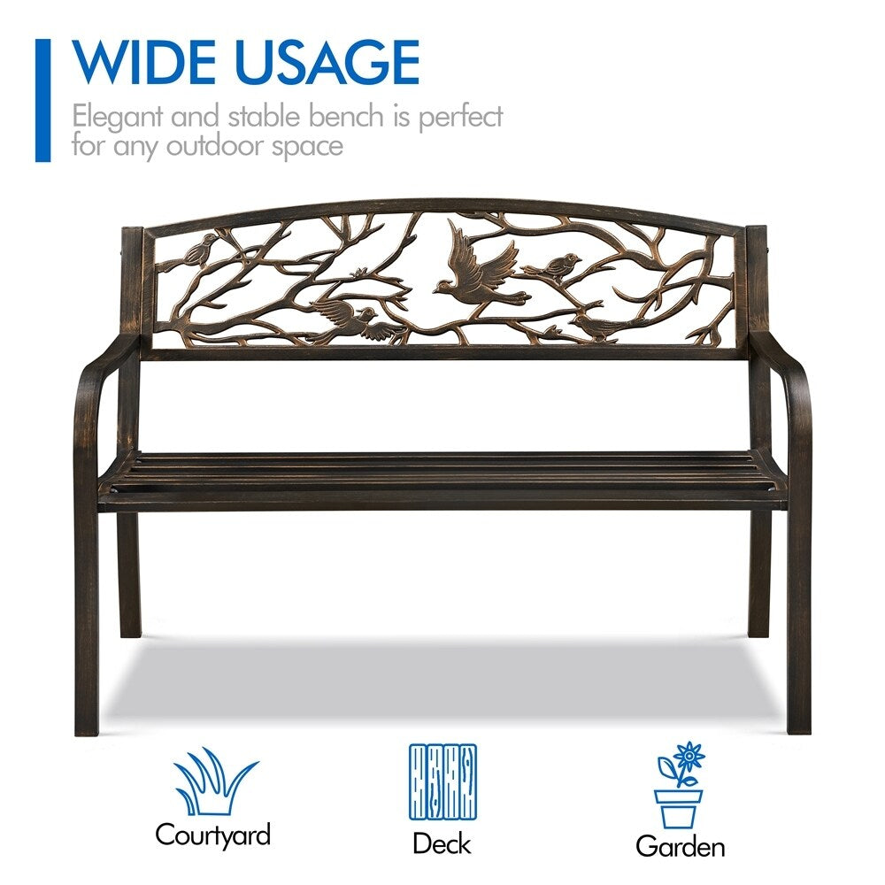 Banc de jardin Yaheetech en métal pour l'extérieur - N/A