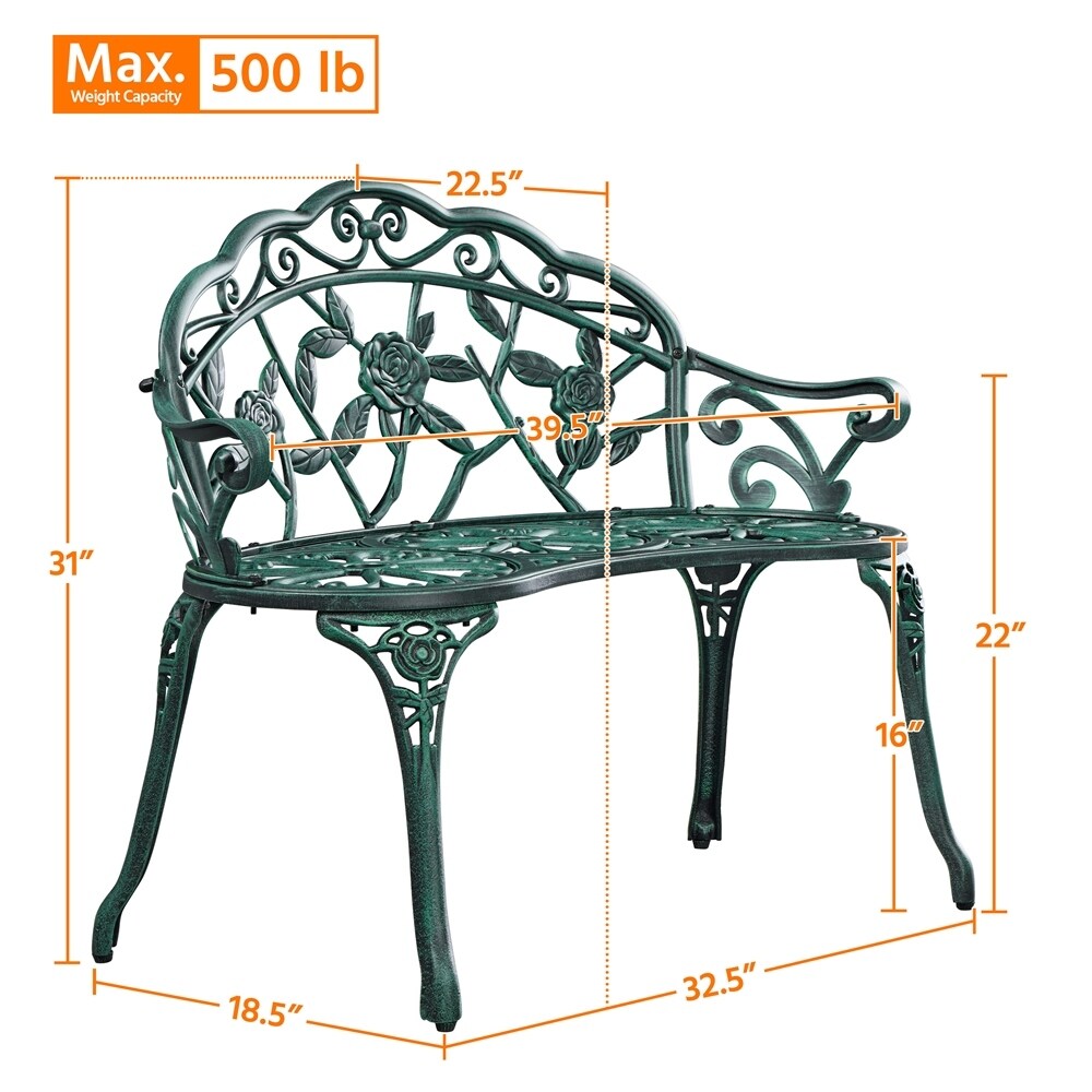 Banc de jardin en métal d'extérieur Yaheetech - N/A