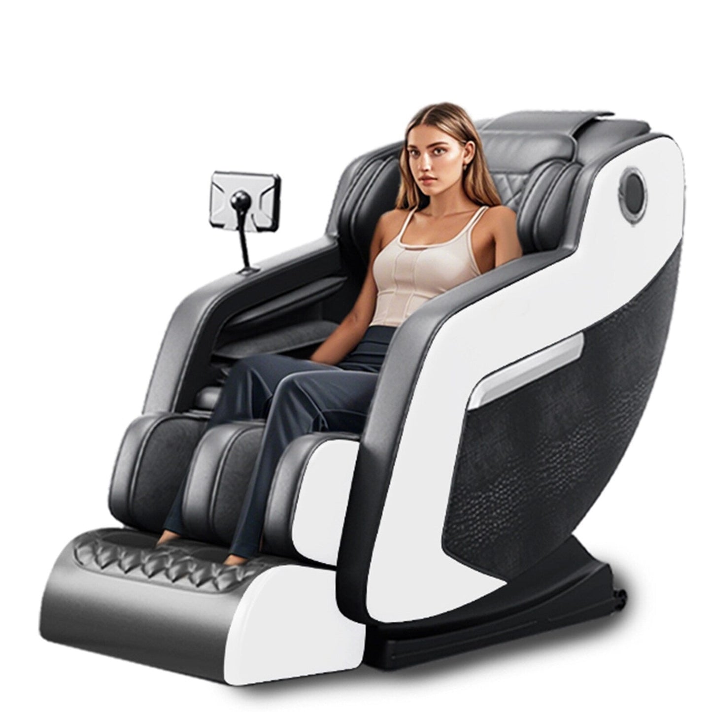 Fauteuil inclinable de massage à gravité zéro avec massage complet du corps, chauffage et audio Bluetooth intégré