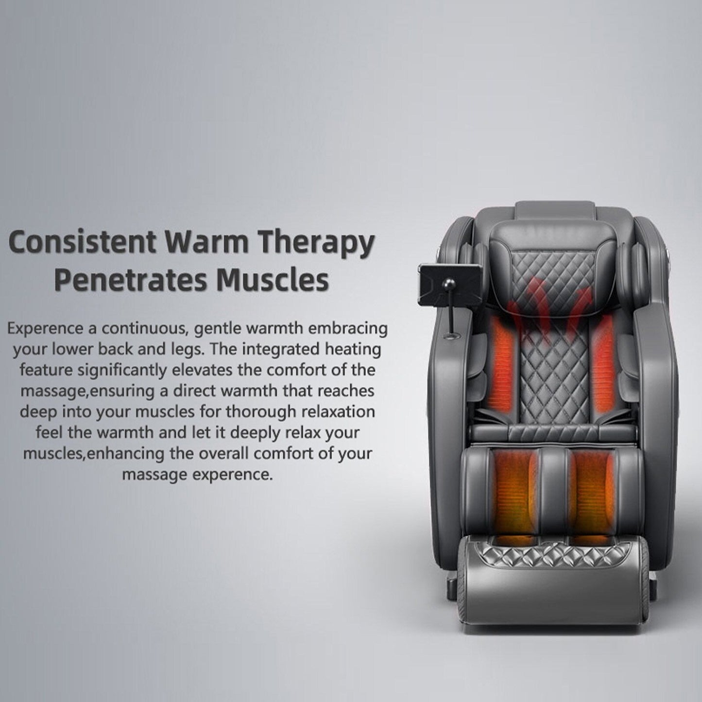 Fauteuil inclinable de massage à gravité zéro avec massage complet du corps, chauffage et audio Bluetooth intégré
