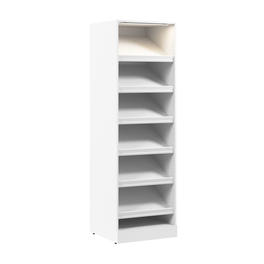 Système de garde-robe modulaire Florence de Bestar de 25 po avec tablette pour chaussures et éclairage à DEL - blanc
