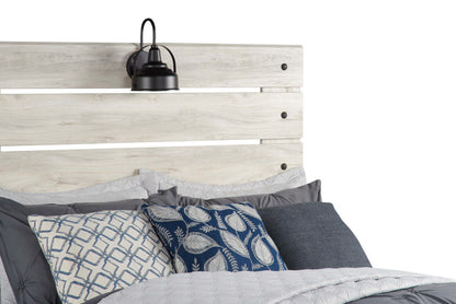 Lit de rangement Abby avec éclairage à DEL et ports USB, blanc - format lit double | Lit de rangement Abby avec lumière LED et ports USB, blanc - Pleine grandeur