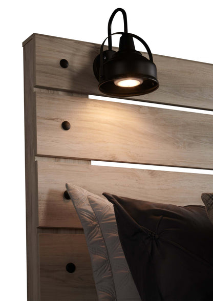 Lit à panneaux Abby avec tête de lit et cadre, LED, USB, blanc - Queen Size | Lit à panneau Abby avec tête de lit, cadre de lit, éclairage à DEL et port USB, blanc - format grand…