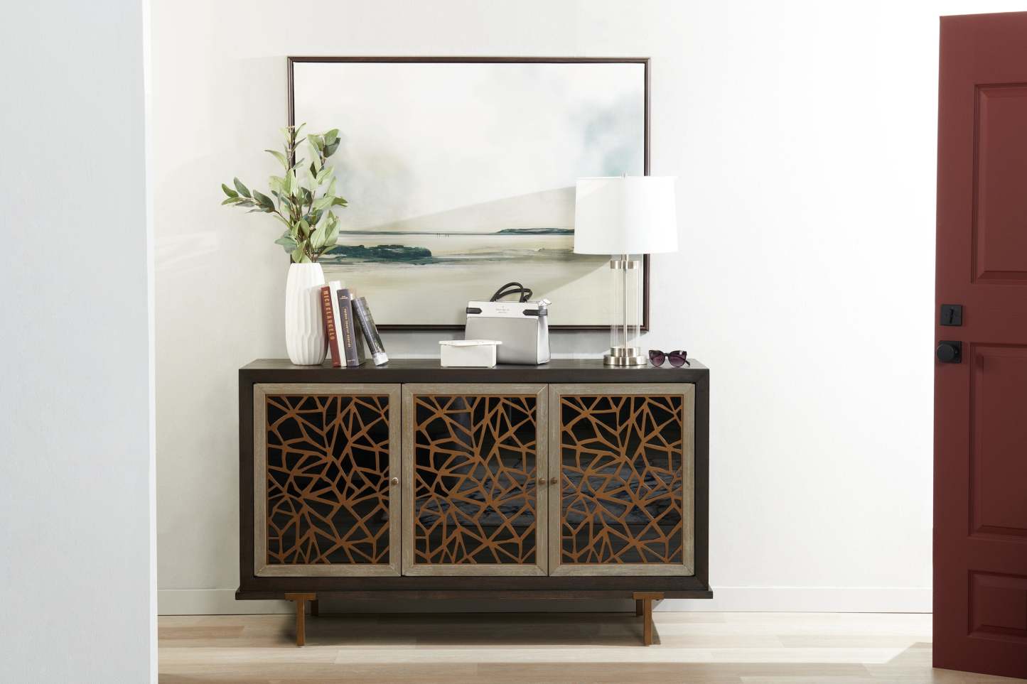 Abella 24 po lampe de table en acier brossé avec recharge USB