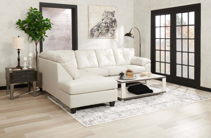 Fabriqué au Canada, canapé sectionnel de gauche Addison 2 pièces en tissu d’apparence cuir avec coussins de siège amovibles - beige