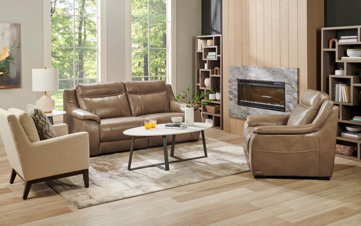 Chaise d'appoint en tissu d'apparence lin avec base en bois Adel 28,5 - Beige | Fauteuil d'appoint Adel de 28,5 po en tissu d'apparence lin avec piètement en bois - beige